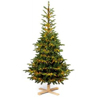 Albero Natale ROBIN WW cm 210 PE+PVC c/Base Legno 2900LED Luce Calda - Flora